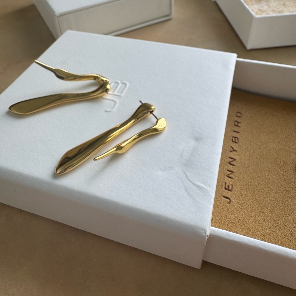 Jenny Bird Gold Abstract Earrings
